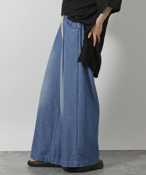 LAKOLE（ラコレ）の「【接触冷感】ドロストデニム / 572120（デニムパンツ・レディース・ブラック/インディゴブルー/ライトインディゴブルー・FREE）」の17枚目の写真