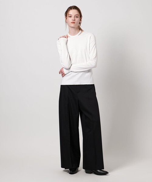 ASTRAET（アストラット）の「＜ASTRAET＞フライス  エリスリット ロングスリーブTシャツ（Tシャツ/カットソー・レディース・ホワイト/ブラック/グレー・FREE）」の7枚目の写真