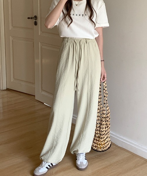 gossip!ロサンゼルス(ゴシップロサンゼルス)の「センターステッチ ドロストパンツ(その他パンツ・レディース・ライトブルー/ブラック/オフホワイト/ライトイエロー・S/M)」の1枚目の写真
