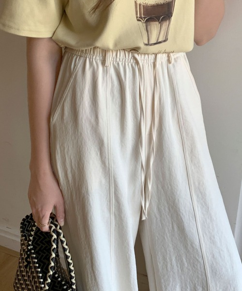 gossip!ロサンゼルス(ゴシップロサンゼルス)の「センターステッチ ドロストパンツ(その他パンツ・レディース・ライトブルー/ブラック/オフホワイト/ライトイエロー・S/M)」の6枚目の写真