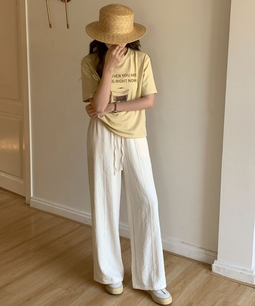 gossip!ロサンゼルス(ゴシップロサンゼルス)の「センターステッチ ドロストパンツ(その他パンツ・レディース・ライトブルー/ブラック/オフホワイト/ライトイエロー・S/M)」の8枚目の写真