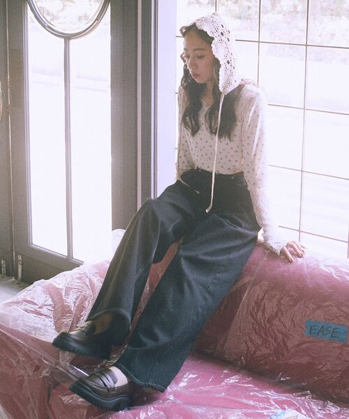 earth music&ecology（アースミュージックアンドエコロジー）の「レースバブーシュカ（その他ヘアアクセサリー・レディース・ホワイト系その他2/ブラック・FREE）」の9枚目の写真