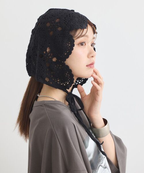 earth music&ecology（アースミュージックアンドエコロジー）の「レースバブーシュカ（その他ヘアアクセサリー・レディース・ホワイト系その他2/ブラック・FREE）」の10枚目の写真
