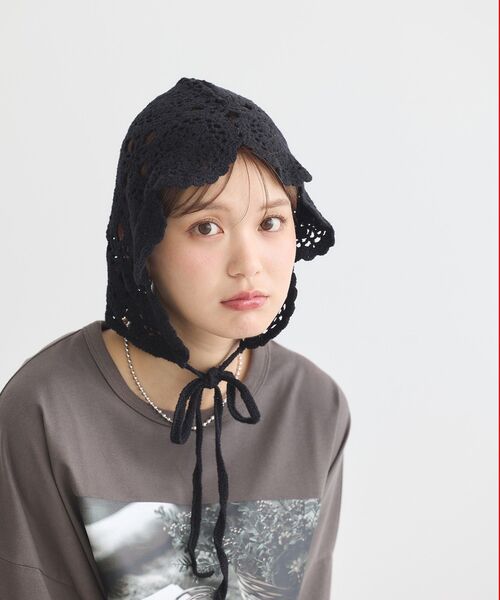 earth music&ecology（アースミュージックアンドエコロジー）の「レースバブーシュカ（その他ヘアアクセサリー・レディース・ホワイト系その他2/ブラック・FREE）」の11枚目の写真