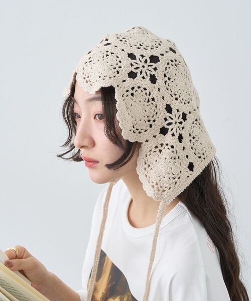 earth music&ecology（アースミュージックアンドエコロジー）の「レースバブーシュカ（その他ヘアアクセサリー・レディース・ホワイト系その他2/ブラック・FREE）」の12枚目の写真