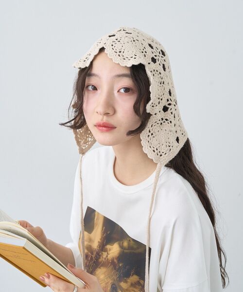 earth music&ecology（アースミュージックアンドエコロジー）の「レースバブーシュカ（その他ヘアアクセサリー・レディース・ホワイト系その他2/ブラック・FREE）」の13枚目の写真