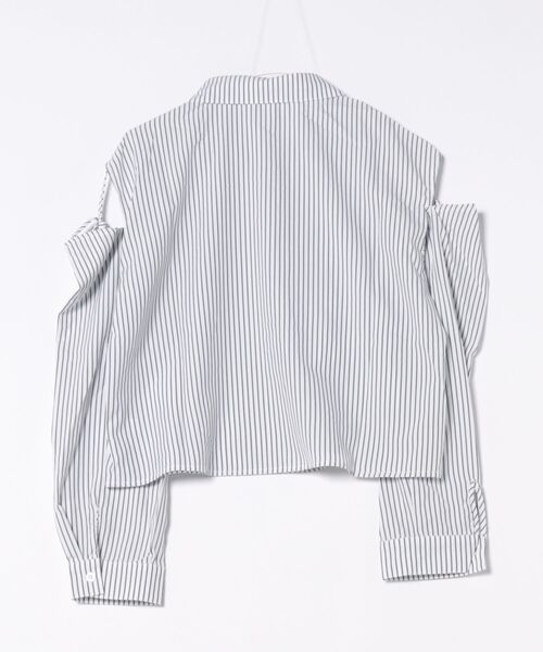 GORGE(ゴージ)の「《オープンショルダー×リボン》レディース シャツブラウス 抜け感トップス 春夏秋(シャツ/ブラウス・レディース・オフホワイト/ホワイト×ブラック/ブルー/ピンク・F)」の22枚目の写真