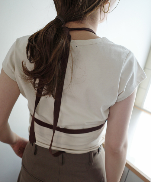 SLOBE IENA（スローブイエナ）の「《2枚セット》Plus by ONIT/オニット SLOBE別注 レイヤードセットTシャツ（Tシャツ/カットソー・レディース・ベージュ系その他/スカイブルー・FREE）」の6枚目の写真