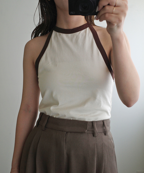 SLOBE IENA（スローブイエナ）の「《2枚セット》Plus by ONIT/オニット SLOBE別注 レイヤードセットTシャツ（Tシャツ/カットソー・レディース・ベージュ系その他/スカイブルー・FREE）」の8枚目の写真