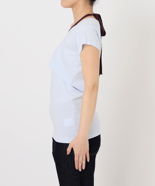 SLOBE IENA（スローブイエナ）の「《2枚セット》Plus by ONIT/オニット SLOBE別注 レイヤードセットTシャツ（Tシャツ/カットソー・レディース・ベージュ系その他/スカイブルー・FREE）」の20枚目の写真