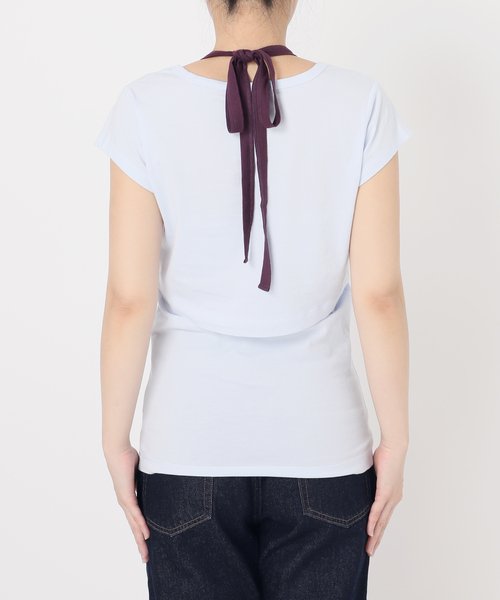SLOBE IENA（スローブイエナ）の「《2枚セット》Plus by ONIT/オニット SLOBE別注 レイヤードセットTシャツ（Tシャツ/カットソー・レディース・ベージュ系その他/スカイブルー・FREE）」の21枚目の写真