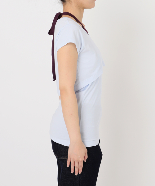 SLOBE IENA（スローブイエナ）の「《2枚セット》Plus by ONIT/オニット SLOBE別注 レイヤードセットTシャツ（Tシャツ/カットソー・レディース・ベージュ系その他/スカイブルー・FREE）」の22枚目の写真