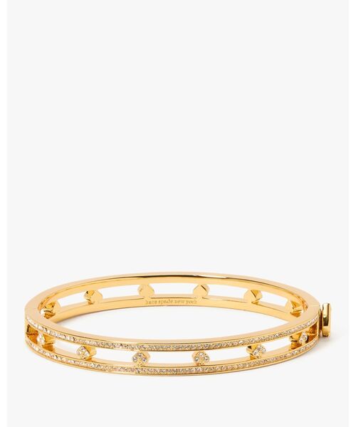 kate spade new york(ケイトスペード ニューヨーク)の「カット トゥ ザ チェイス パヴェ スペード ヒンジ バングル(バングル/リストバンド・レディース・ベージュ・ONESIZE)」の1枚目の写真