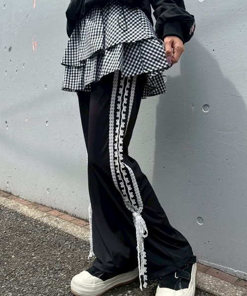 Candy Stripper（キャンディストリッパー）の「GINGHAM CHECK SKIRT LAYERED パンツ（その他パンツ・レディース・レッド/ピンク/ブラック・FREE）」の9枚目の写真