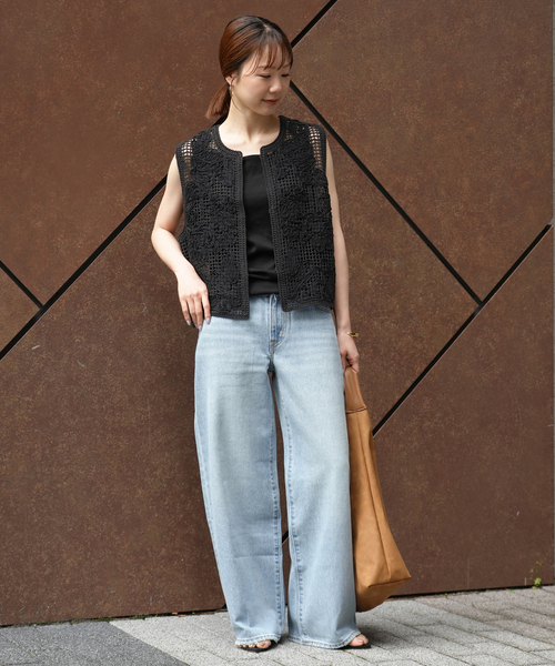 +81BRANCA(ハチイチブランカ)の「+81BRANCA/ハチイチブランカ レースベスト(ベスト・レディース・ホワイト/ブラック・FREE)」の10枚目の写真