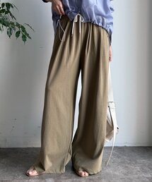 ビンテージ風タックワイドドロストパンツ