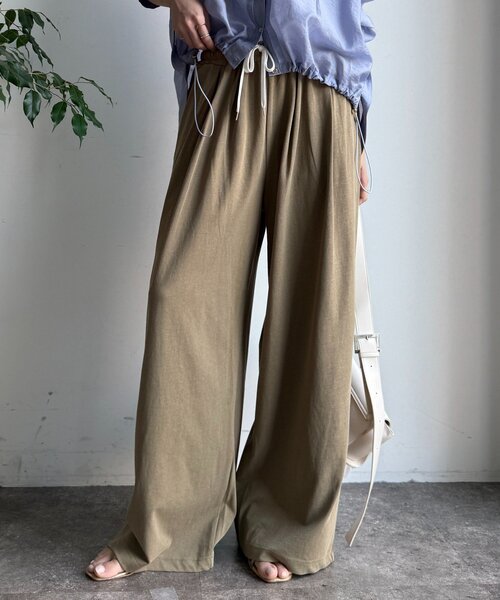 ビンテージ風タックワイドドロストパンツ（その他パンツ