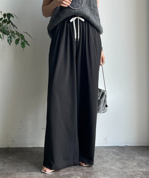 DouDou（ドゥドゥ）の「ビンテージ風タックワイドドロストパンツ（その他パンツ・レディース・チャコールグレー/ベージュ・FREE/TM）」の16枚目の写真