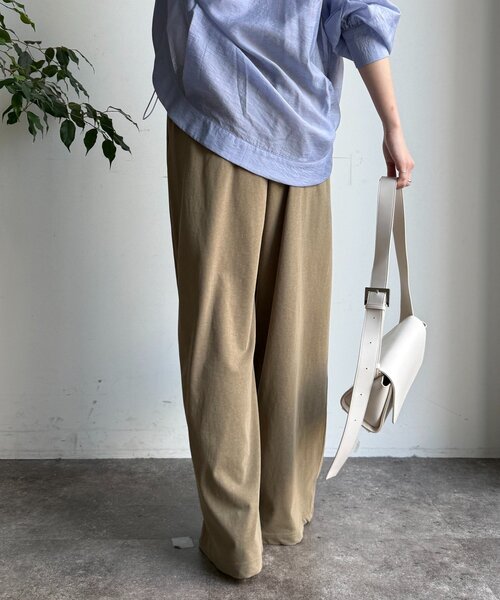 DouDou（ドゥドゥ）の「ビンテージ風タックワイドドロストパンツ（その他パンツ・レディース・チャコールグレー/ベージュ・FREE/TM）」の3枚目の写真