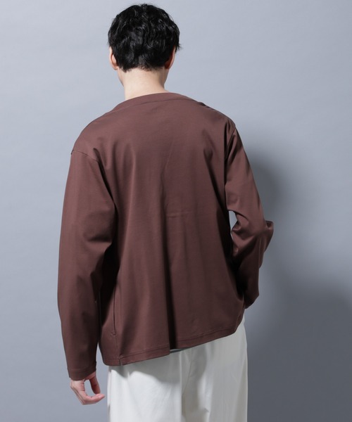 NANO universe（ナノユニバース）の「アンチスメルカーディガン 長袖（カーディガン/ボレロ・メンズ・チャコール/レンガ/ブラック・S/M/L/XL）」の6枚目の写真