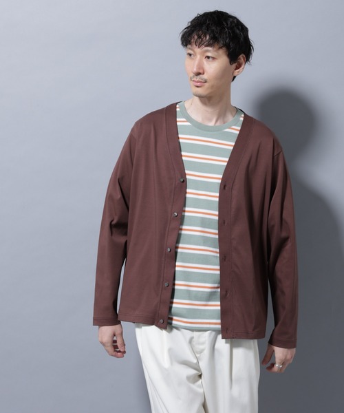 NANO universe（ナノユニバース）の「アンチスメルカーディガン 長袖（カーディガン/ボレロ・メンズ・チャコール/レンガ/ブラック・S/M/L/XL）」の5枚目の写真