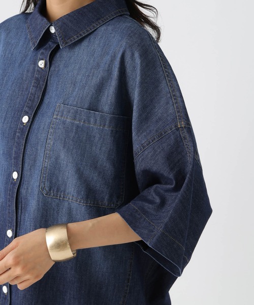 Elura（エルーラ）の「デニム5分袖シャツ / 581939（シャツ/ブラウス・レディース・ネイビー/ブルー・FREE）」の12枚目の写真