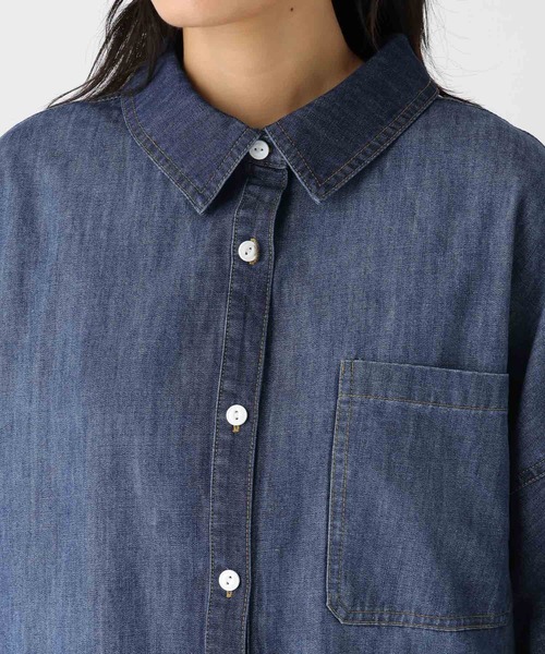 Elura（エルーラ）の「デニム5分袖シャツ / 581939（シャツ/ブラウス・レディース・ネイビー/ブルー・FREE）」の11枚目の写真