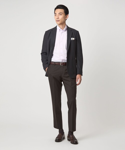 green label relaxing（グリーンレーベルリラクシング）の「ドット ジャージー ボタンダウン ドレスシャツ -ストレッチ・イージーアイロン・吸水速乾・抗菌-（ビジネスシャツ・メンズ・ライトブルー/ライラック/ネイビー・XL/S/L/M）」の7枚目の写真