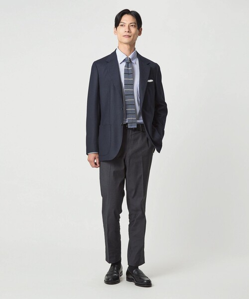 green label relaxing（グリーンレーベルリラクシング）の「ドット ジャージー ボタンダウン ドレスシャツ -ストレッチ・イージーアイロン・吸水速乾・抗菌-（ビジネスシャツ・メンズ・ライトブルー/ライラック/ネイビー・XL/S/L/M）」の9枚目の写真