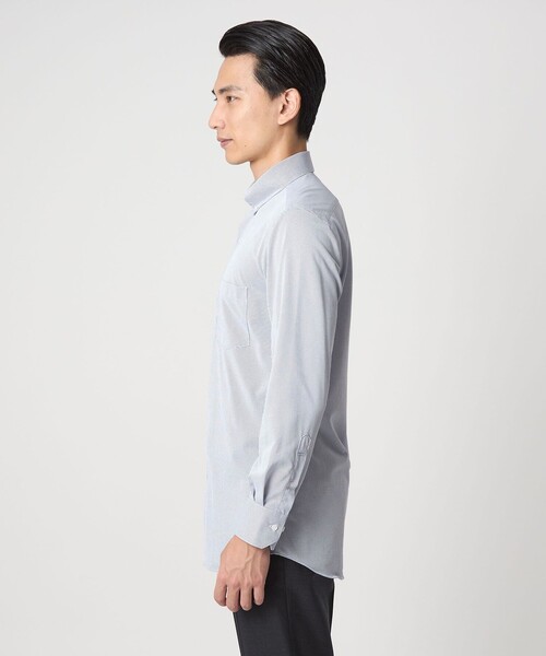 green label relaxing（グリーンレーベルリラクシング）の「ドット ジャージー ボタンダウン ドレスシャツ -ストレッチ・イージーアイロン・吸水速乾・抗菌-（ビジネスシャツ・メンズ・ライトブルー/ライラック/ネイビー・XL/S/L/M）」の11枚目の写真