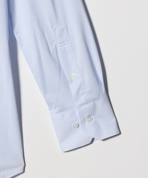green label relaxing（グリーンレーベルリラクシング）の「ドット ジャージー ボタンダウン ドレスシャツ -ストレッチ・イージーアイロン・吸水速乾・抗菌-（ビジネスシャツ・メンズ・ライトブルー/ライラック/ネイビー・XL/S/L/M）」の17枚目の写真