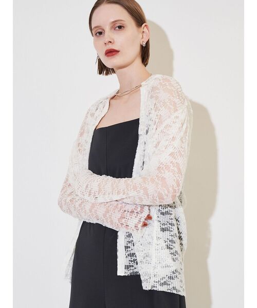 ELENDEEK(エレンディーク)の「プリーツレースシャツ(シャツ/ブラウス・レディース・グリーン/オフホワイト・FREE)」の3枚目の写真