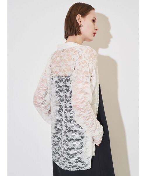 ELENDEEK(エレンディーク)の「プリーツレースシャツ(シャツ/ブラウス・レディース・グリーン/オフホワイト・FREE)」の6枚目の写真