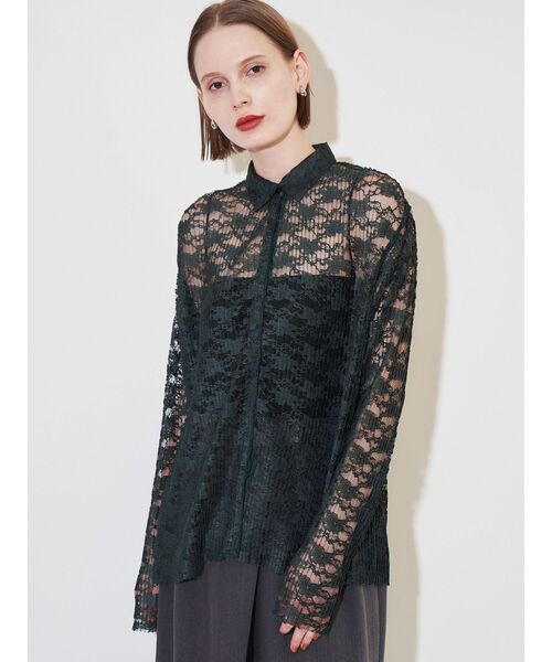 ELENDEEK(エレンディーク)の「プリーツレースシャツ(シャツ/ブラウス・レディース・グリーン/オフホワイト・FREE)」の12枚目の写真