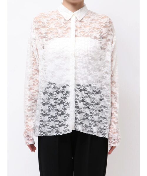 ELENDEEK(エレンディーク)の「プリーツレースシャツ(シャツ/ブラウス・レディース・グリーン/オフホワイト・FREE)」の15枚目の写真