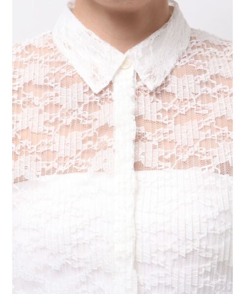 ELENDEEK(エレンディーク)の「プリーツレースシャツ(シャツ/ブラウス・レディース・グリーン/オフホワイト・FREE)」の18枚目の写真