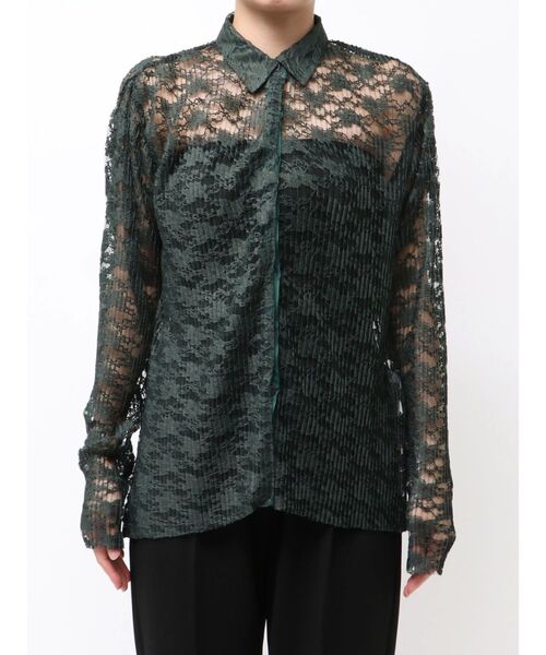 ELENDEEK(エレンディーク)の「プリーツレースシャツ(シャツ/ブラウス・レディース・グリーン/オフホワイト・FREE)」の22枚目の写真