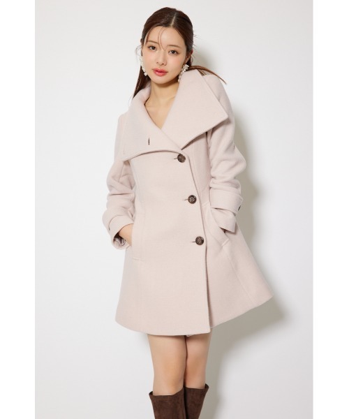 25オーバーネックシンデレララインミニコート 秋服 冬服（ステンカラー