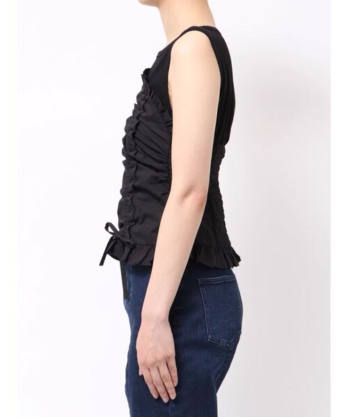 CALNAMUR（カルナムール）の「フェイクレイヤードビスチェ（Tシャツ/カットソー・レディース・ブラック/ホワイト・FREE）」の4枚目の写真