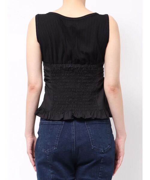 CALNAMUR（カルナムール）の「フェイクレイヤードビスチェ（Tシャツ/カットソー・レディース・ブラック/ホワイト・FREE）」の5枚目の写真