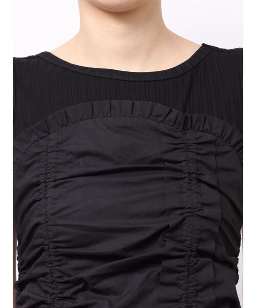 CALNAMUR（カルナムール）の「フェイクレイヤードビスチェ（Tシャツ/カットソー・レディース・ブラック/ホワイト・FREE）」の6枚目の写真