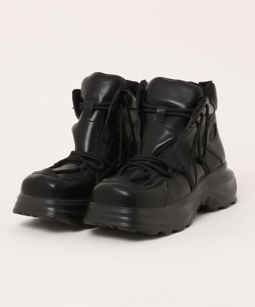 WESTBOY(ウエストボーイ)の「ハイカット レザースニーカー WO25S13SH01【WB ORIGINALS】(スニーカー・メンズ・ブラック・44/42/43/45)」の3枚目の写真