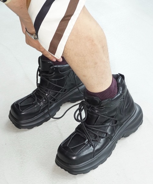 WESTBOY(ウエストボーイ)の「ハイカット レザースニーカー WO25S13SH01【WB ORIGINALS】(スニーカー・メンズ・ブラック・44/42/43/45)」の4枚目の写真