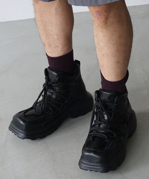WESTBOY(ウエストボーイ)の「ハイカット レザースニーカー WO25S13SH01【WB ORIGINALS】(スニーカー・メンズ・ブラック・44/42/43/45)」の7枚目の写真