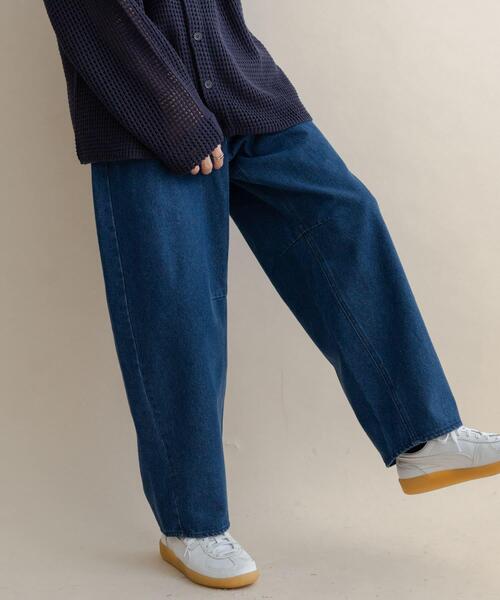SENSE OF PLACE by URBAN RESEARCH(センスオブプレイスバイアーバンリサーチ)の「バレルレッグデニムパンツ(その他パンツ・メンズ・グリーン/ホワイト/ブルー系その他/インディゴブルー・MEDIUM/LARGE)」の14枚目の写真