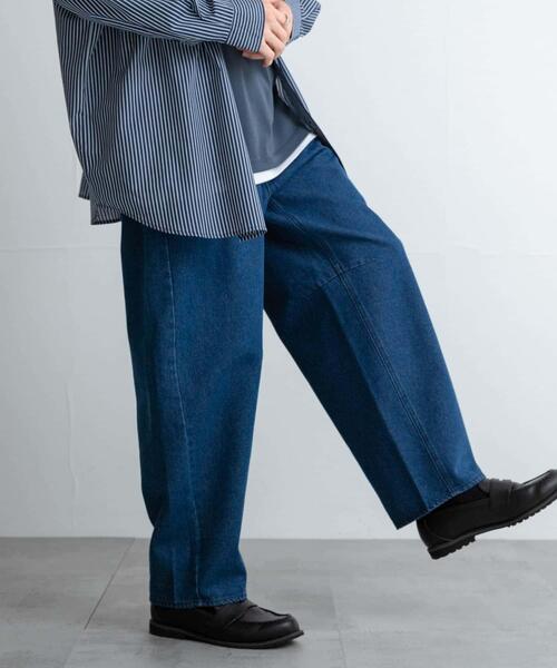 SENSE OF PLACE by URBAN RESEARCH(センスオブプレイスバイアーバンリサーチ)の「バレルレッグデニムパンツ(その他パンツ・メンズ・グリーン/ホワイト/ブルー系その他/インディゴブルー・MEDIUM/LARGE)」の21枚目の写真