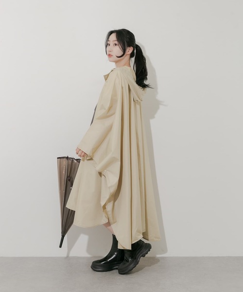 Wpc. ユニセックス バイカラーパッカブルポンチョ（レインコート