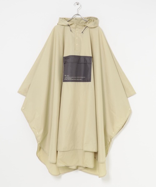 SMELLY（スメリー）の「Wpc.　ユニセックス バイカラーパッカブルポンチョ（ポンチョ・レディース・ベージュ/カーキ・ONE）」の12枚目の写真