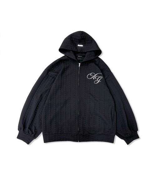 ANDGEEBEE（アンジービー）の「UNISEX カットケーブルジップパーカー（パーカー・レディース・ブラック/グレー・FREE）」の18枚目の写真