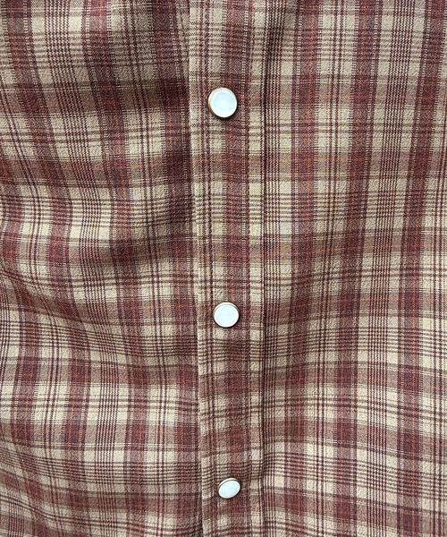 DOUBLE NAME(ダブルネーム)の「チェックフーディシャツ(シャツ/ブラウス・レディース・ピンク/ブラウン・FREE)」の15枚目の写真